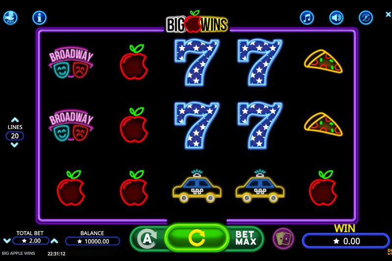 Дизайн слота Big Apple Wins