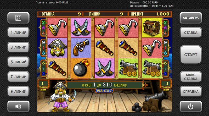 Дизайн слота Pirate 2