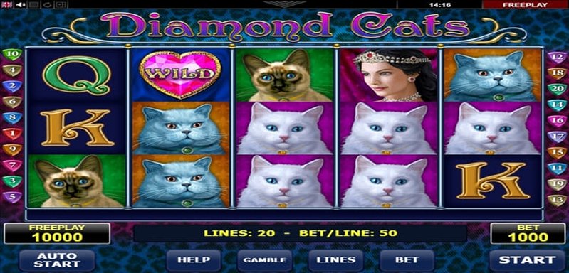 Геймплей слота Diamond Cats